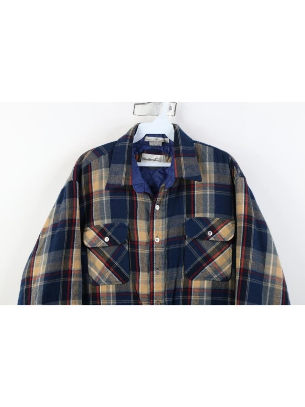 Vintage 90s Streetwear Mens Large Quilted Flannel Knit Button Shirt Jacket Jac - Picture 2 of 12